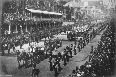 La reine Victoria (1819-1901) traversant le centre de Londres lors des célébrations de son Jubilé d